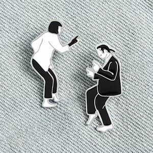 Pulp Fiction Iconic Dance Pins – Mia Wallace & Vincent Vega Enamel Brooch Set